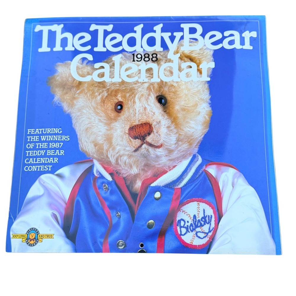 Workman The Teddy Bear Calendar 1988 Vintage Wall Decor Bialosky Contest Winners